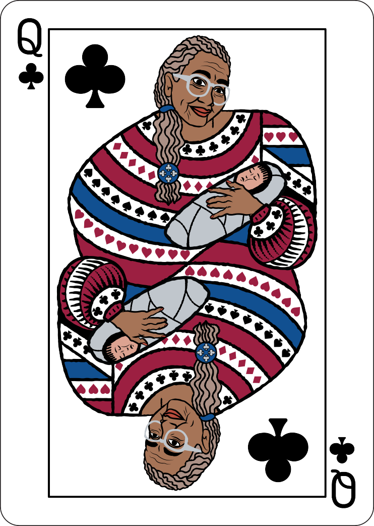 Queen of Clubs Sisterhood Playing Cards Elder Queen